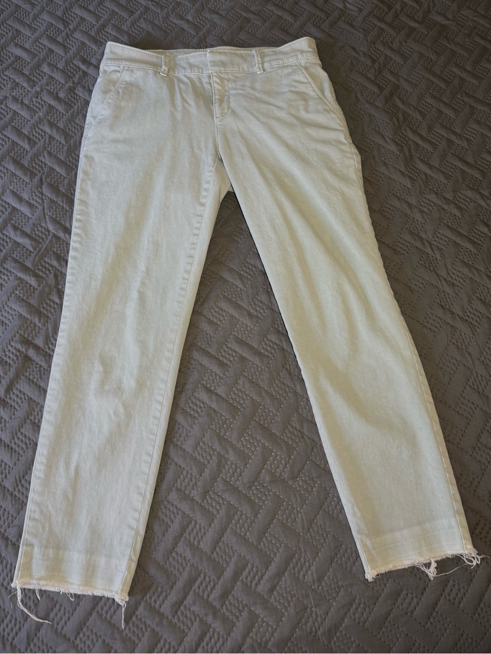 Loft Marisa Pant Chino Style with Frayed Hem Size 4